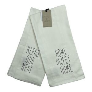 Home Essentials Bless Our Nest & Home Sweet Home Kitchen Towels 2-pack Set NEW